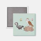 Skunk und Eule Magneet (Voorkant / Achterkant)