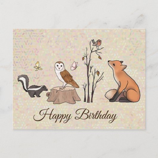 Skunk und Eule Postkarte Briefkaart (Voorkant)
