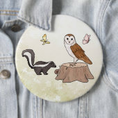 Skunk und Eule  Ronde Button 6,0 Cm (In situ)
