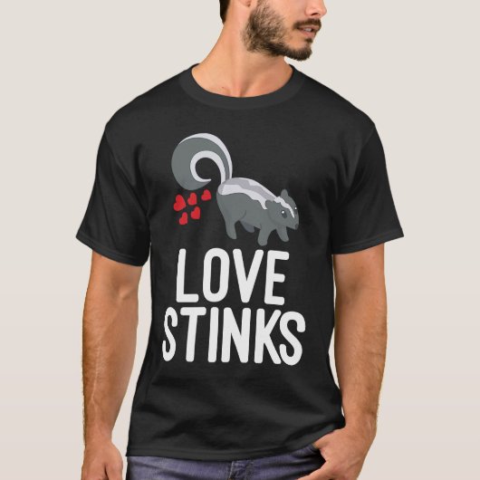 Skunk Valentijnsdag Liefde Stinks T-shirt (Voorkant)