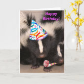 Skunk verjaardagskaart kaart (Gele Bloem)