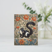 Skunk William Morris Geïnspireerd Briefkaart (Staand voorkant)