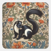  Skunk William Morris Geïnspireerd Vierkante Sticker (Voorkant)