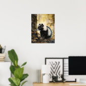 Skunk Woodland Animal Art Print Poster (Thuiskantoor)