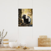 Skunk Woodland Animal Art Print Poster (Keuken)