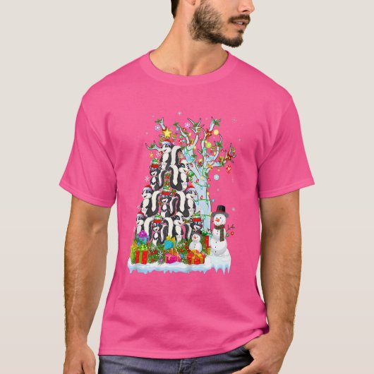 Skunk X-mas Tree Lighting Santa's Pet Skunk Funny T-shirt (Voorkant)