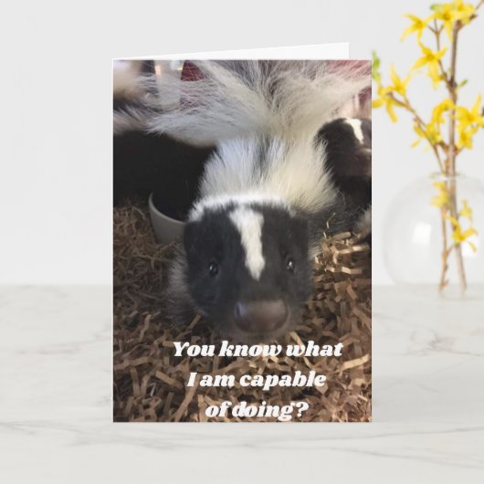 ** SKUNK ZEG DAT JE BETER EEN GELUKKIGE VERJAARDAG KAART (Gele Bloem)