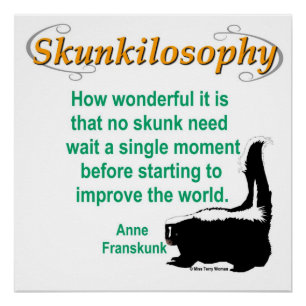 Skunkilosophy: Verbeter de wereld Perfect Poster