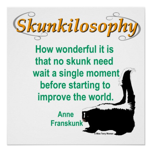 Skunkilosophy: Verbeter de wereld Perfect Poster (Voorkant)