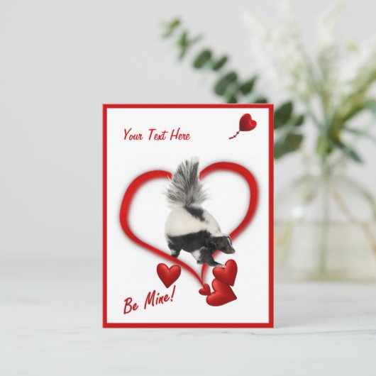 Skunks - Be Mine  Valentijnsdag Feestdagenkaart (Staand voorkant)