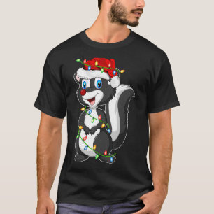 Skunks Dierenvriend Xmas Santa Hat Skunks Christma T-shirt
