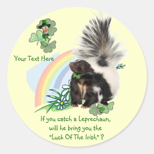 Skunks, Leprechauns en het "geluk van de Ieren" Ronde Sticker (Voorkant)