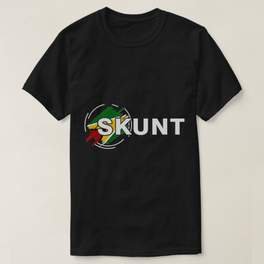 Skunta met Guyana Flag Funny Patriotic design T-shirt (Design voorkant)