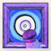 Skwot boven Assie de Barker Surreal Alien Glazen Onderzetter (Voorkant)