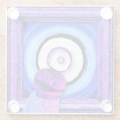 Skwot boven Assie de Barker Surreal Alien Glazen Onderzetter (Achterkant)