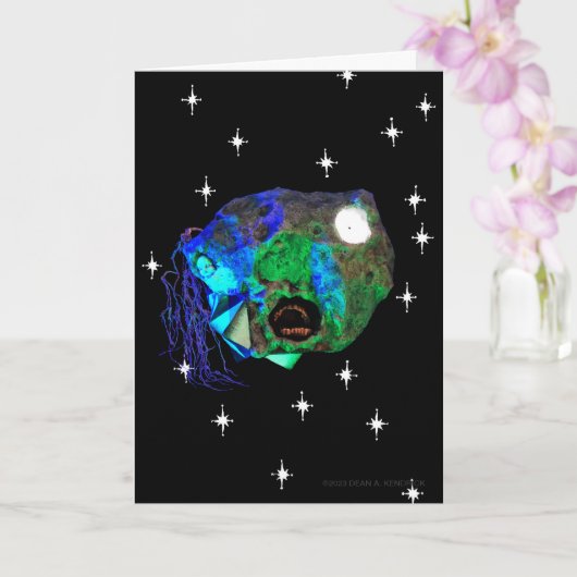 Skwot boven Master Asteroidhead met sterren Alien Kaart (Orchidee)