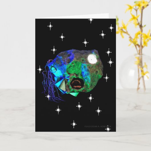 Skwot boven Master Asteroidhead met sterren Alien Kaart (Gele Bloem)