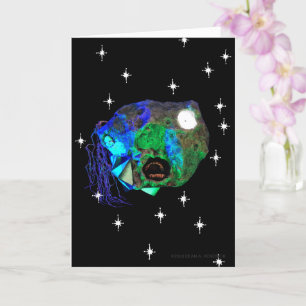 Skwot boven Master Asteroidhead met sterren Alien Kaart