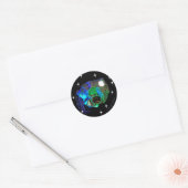 Skwot boven Master Asteroidhead met sterren Ronde Sticker (Envelop)
