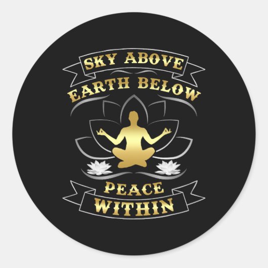 Sky Above Earth Minder rust binnen Yoga Gym Mannen Ronde Sticker (Voorkant)