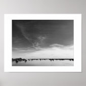 Sky Above Water Zwart-wit Fotografie Poster (Voorkant)