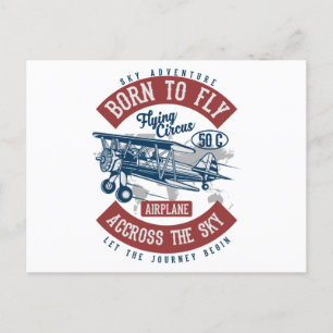 Sky Adventure geboren voor vliegen Briefkaart