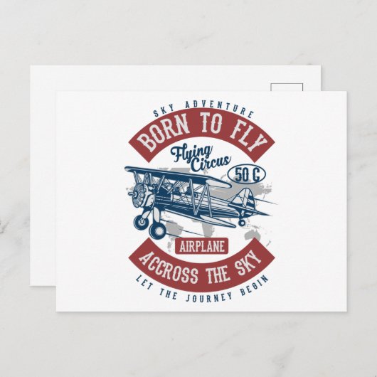 Sky Adventure geboren voor vliegen Briefkaart (Voorkant / Achterkant)