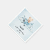 Sky Adventure Schattige Teddy Bear Pilot Baby show Servet (Hoek)