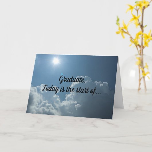 Sky Afstuderen Wenskaart Kaart (Gele Bloem)