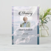 Sky and Dove Funeral Kaart Sjabloon (Staand voorkant)