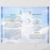 Sky and Dove Funeral Program sjabloon (Achterkant)