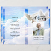 Sky and Dove Funeral Program sjabloon (Voorkant / Achterkant)