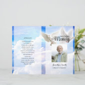 Sky and Dove Funeral Program sjabloon (Staand voorkant)