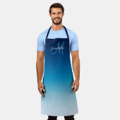 Sky and Ocean Blauwgroen Blue Ombre Monogrammed Schort (Gedragen)