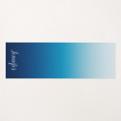 Sky and Ocean Blue op maat gesneden Ombre Yogamat (Voorkant (horizontaal))