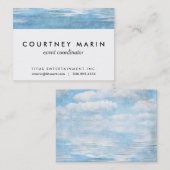 Sky and Ocean Blue White Clouds Waterverf Visitekaartje (Voorkant / Achterkant)