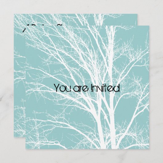 Sky and White Tree Baby shower nodigt uit Kaart (Voorkant / Achterkant)