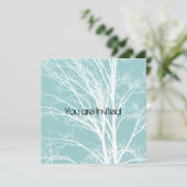 Sky and White Tree Baby shower nodigt uit Kaart (Staand voorkant)