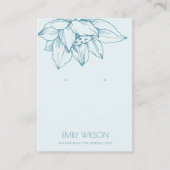 SKY AQUA BLAUWGROEN BLUE LOTUS SIMPLE EARRING DISP VISITEKAARTJE (Voorkant)