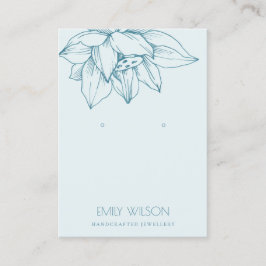 SKY AQUA BLAUWGROEN BLUE LOTUS SIMPLE EARRING DISP VISITEKAARTJE