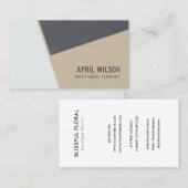 Sky Aqua Blue Kraft Black Ceramic Geometric Visitekaartje (Voorkant / Achterkant)