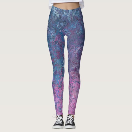 Sky at Dusk Alcohol Ink Abstract Leggings (Voorkant)