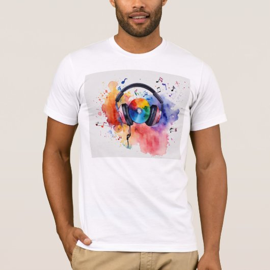 Sky Beats: DJ in de wolken T-shirt ontwerp (Voorkant)