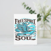 Sky Bird met Free Spirit en Soul Briefkaart (Staand voorkant)