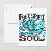 Sky Bird met Free Spirit en Soul Briefkaart (Voorkant / Achterkant)