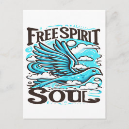Sky Bird met Free Spirit en Soul Briefkaart