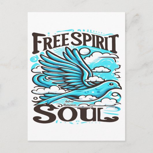 Sky Bird met Free Spirit en Soul Briefkaart (Voorkant)