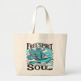 Sky Bird met Free Spirit en Soul Grote Tote Bag