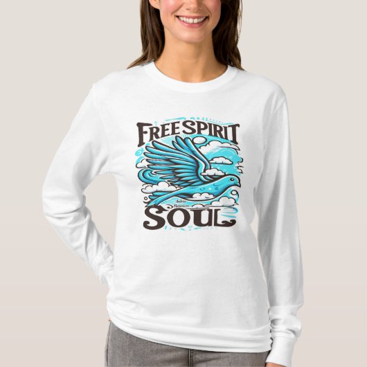 Sky Bird met Free Spirit en Soul T-shirt (Voorkant)