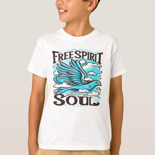 Sky Bird met Free Spirit en Soul T-shirt (Voorkant)
